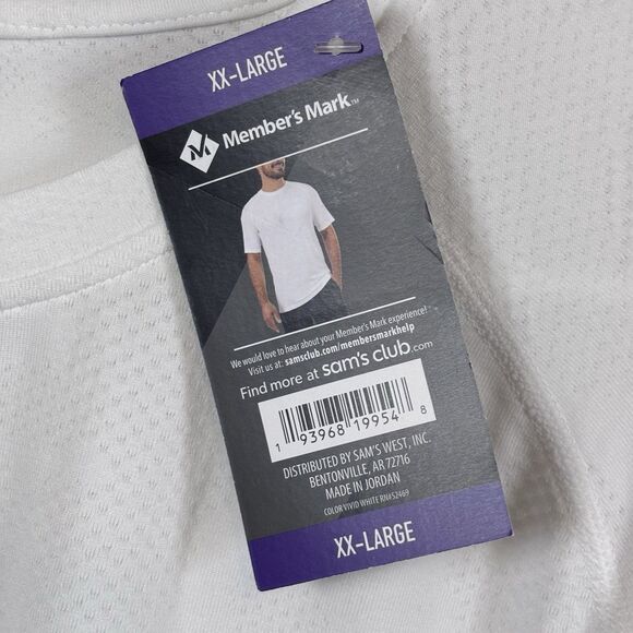 Member's Mark Mens Work It Out Active T-Shirt Tee Vivid White 2XL ALPSAM11120 - Picture 4 of 8